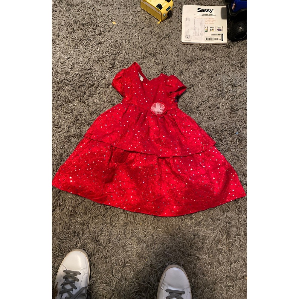 Marmellata Girls Red Sequin Tiered Party Dress Valentine Holiday 2T 31413008
